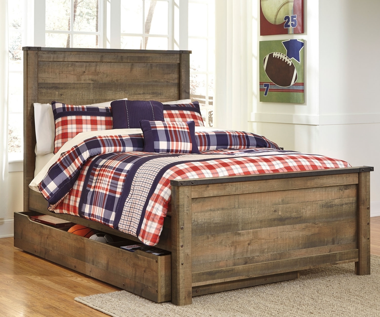 Trinell Panel Bed With Trundle | Kids Furniture Warehouse