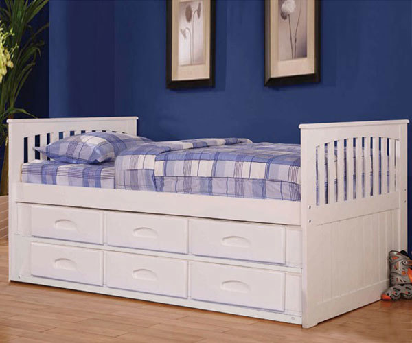 Twin Captains Bed With Storage, White Twin 6 Drawer Captain S Platform Storage Bed